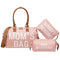 printe Mommy Diaper Bag Tote for Girls with 2 Organizer Pouches, Large