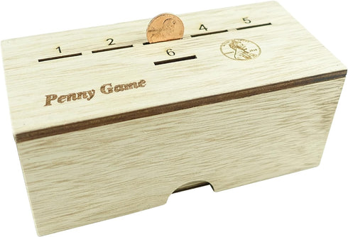 Penny Game - Dice Games for Families with Pennies, 2-6 Players, Wood Box Included