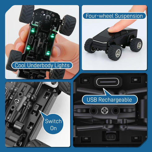 3 4 5 6, 1:64 2.4GHz 3 Toy RC Remote Control Car for Boys Aged Scale Rc Toy Truck with Speed Control Speed Modes