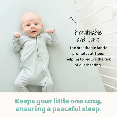 28"x52", Caden Lane Fitted Crib Sheet, Breathable & Temperature-Regulating Bamboo Viscose Fabric with Elastic Edges