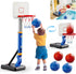 Dollox Toddler Basketball Hoop Set - Indoor Mini Basketball Stand with 4 Balls & Pump, Adjustable for Kids 3-6