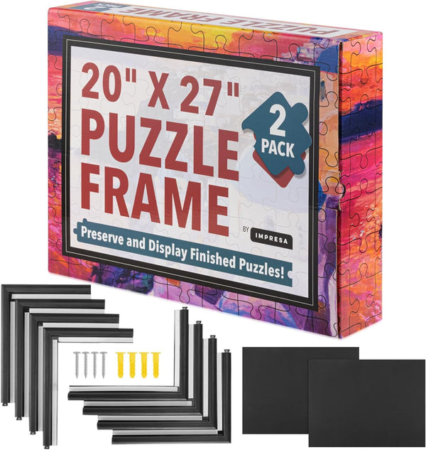 Impresa Jigsaw Puzzle Display Frame Kit - 2-Pack 20x27 in Black -