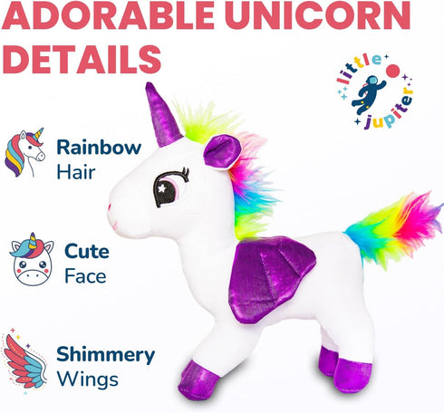 Set 4-5 6-7 Little Jupiter Plush Pet w/Purse - Stuffed Animals for Girls - Unicorn Plush - Stuffed Plushies - Gift