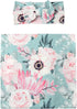 Galabloomer Newborn Receiving Blanket & Headband Set, Baby Flower Swaddle