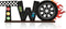 OSNIE Race Car Two Letter Sign Wooden Table Centerpiece, Let’s Go Racing Checkered Theme 2nd Party Supplies Decoration