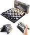 PGDOV Magnetic Travel Chess Set - 9.5 Inches Small Chess Folding Board Games,
