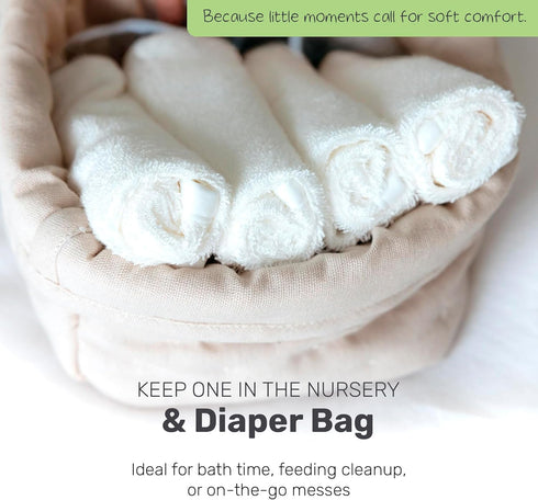Bamboo Baby Washcloths for Newborn, Ultra-Soft & Absorbent for Gentle Bath Time Care, Durable Baby Bamboo Washcloths