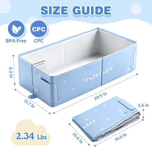 1-8, Toddler Bath Tub for Shower, Foldable Baby Bathtub, Portable Kids Bathtub & Collapsible Bathtub for Toddlers