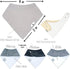 100% DiaperSquad's Organic Cotton Baby Drool Bibs, Super Absorbent & Adjustable Baby Bibs for Drooling and Teething