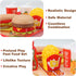 Pretend Play Food Set for Children, 15 PCS Removable Fast Food Playset with Tray