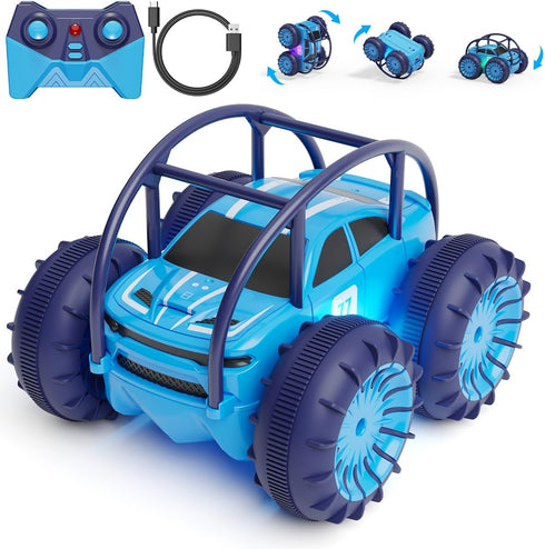 Amphibious Remote Control Car, Rechargeable RC Cars & Remote 360 Rotating Flips