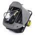 Universal Car Seat Rain Cover, Food Grade EVA Waterproof Protection with Quick-Access Zipper Door (Grey)