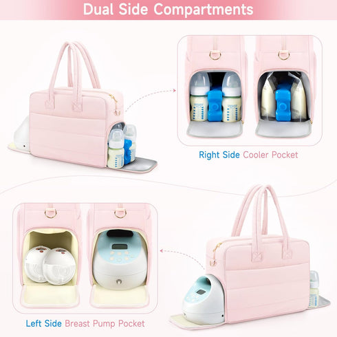 Zalirium S1/S2 15.6" Pack, Breast Pump Bag with Insulated Breast Milk Cooler Pocket, Fits Spectra & Most Pumps