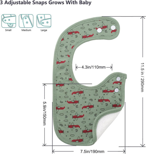 Adjustable Organic Cotton Baby Bibs - Super Soft & Absorbent