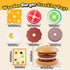 Wooden Burger Sorting Stacking Toys, Hamburger Toy for Toddlers, Educational Montessori Fine Motor Toys