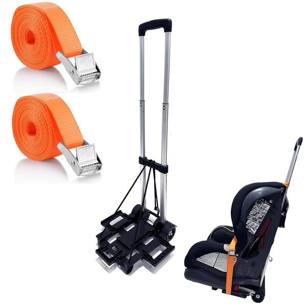 Car Seat Travel Cart for Airport, Foldable Car Seat Dolly & Roller,