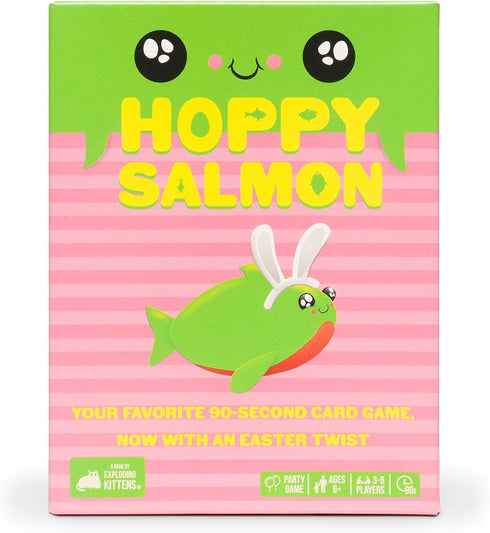 Exploding Kittens Presents: Hoppy Salmon, Quick Card Game for Family Fun, 3-8 Players, Ages 6+