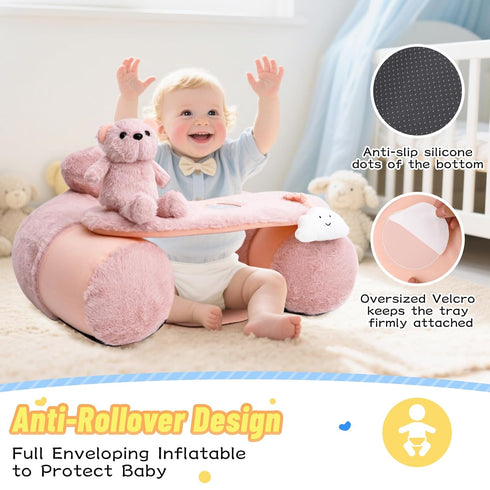 3-36 KAKIBLIN Baby Sit Me Up Seat, Inflatable Baby Seat with Cover for Babies Months,Portable,Inflatable Sit & Play