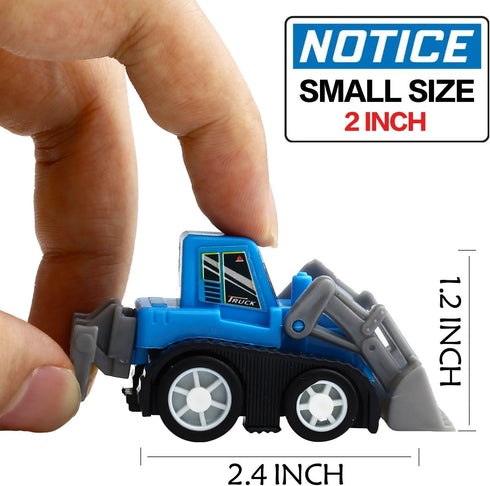 Yeonha Toys Pull Back Vehicles, 12 Pack Mini Assorted Construction Vehicles and Race Cars