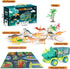 JKGIFTS 3-5, 15 Set Dinosaur Truck Toys for Kids Triceratops Car Toy with Dino Figures,Large Activity Play Mat
