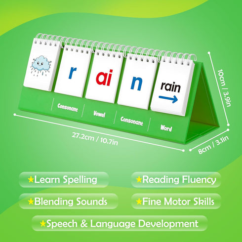 CVVC Phonics Word Games Flash Cards for Preschool Kindergarten, Learn to Read, Spelling Educational Toy Supplies