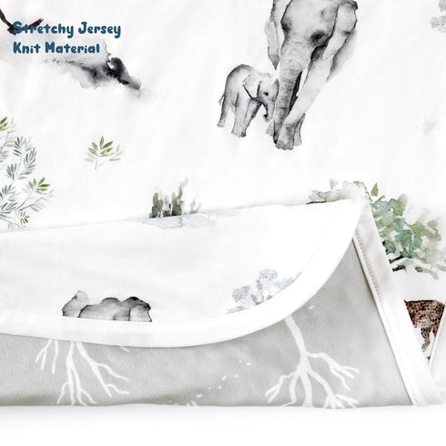 GRSSDER Baby Blankets - Super Soft Stretchy Jersey Knit Swaddle Blanket for Baby Girls and Boys, Double Layer