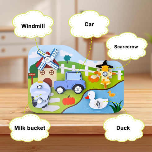 Set 3 Montessori Screwdriver Board - Wooden Montessori Toys for Year Old Kids and Toddlers, Fine Motor Skills Learning