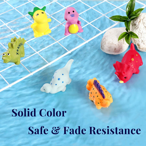 6-12& 1-3, 6 XY-WQ Bath Toys No Hole, for Infants Toddlers No Hole Bathtub Toys (Dinosaur, Pcs with Mesh Bag)