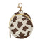 PYBUG Cow Print Round Pacifier Storage Case, Polyester & TPU Lined with Hook