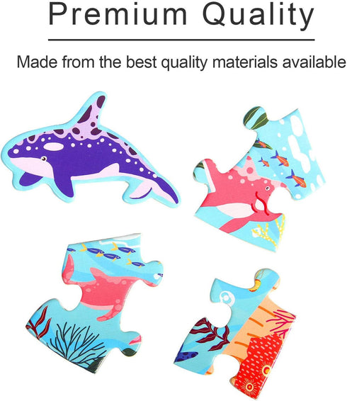 Puzzles for Kids Ages 4-6, 50 Pieces Whale Animal Shaped Floor Jigsaw Puzzles for Kids 6 7 8 9 10-Year-Old Boys Girls