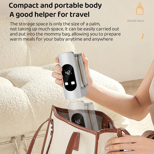 LAISANIM Compact Baby Bottle Warmer Multi Functional Fast Heating Portable Design for Parents on The Go Plastic