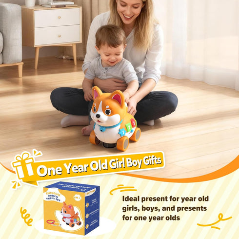 SHXYKZ 6-12-18 3-in-1 1 7 8 9 10 Baby Toys for Month, Musical Puppy Toy, Crawling & Walking Toys for Year Old Boy Girl