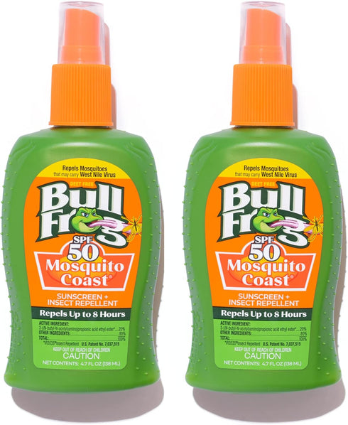 Bullfrog Mosquito Coast Bug Spray Insect Repellent + Sunscreen SPF 50, Pump