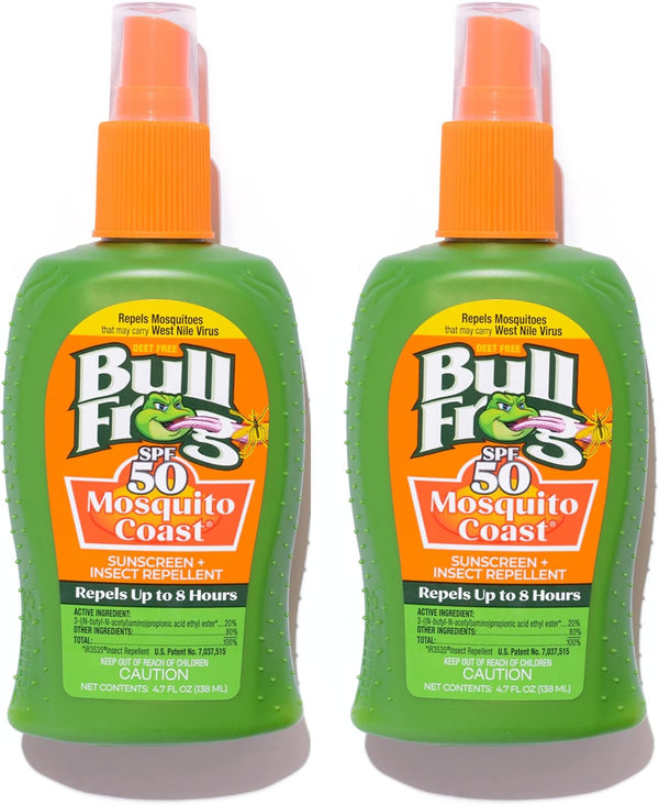 Bullfrog Mosquito Coast Bug Spray Insect Repellent + Sunscreen SPF 50, Pump