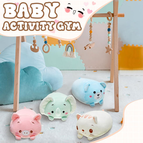 9 Pieces Plush Toys Set - 8 Inch Elephant, Deer, Hamster, Panda, Pig, Dinosaur Plush Stuffed Animals for Kids