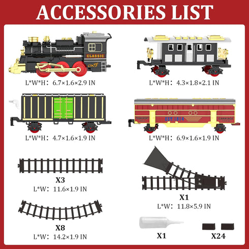 Set Set 3 4 5 6 7 8+ Train Train Toys for Boys with Smokes, Lights and Sound (ON/Off), Train Under Christmas Tree