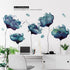 Amaonm Creative Removable 3D Light Blue Dream Flower Wall Sticker, Peel Stick Home Art Decor for Girls Bedroom