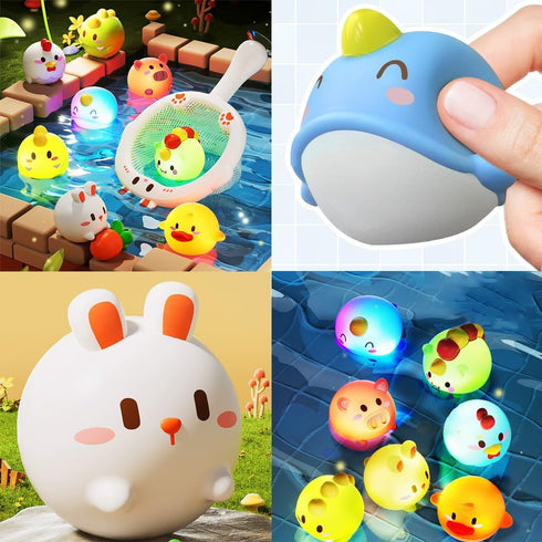 6-12 12-18 6PCS 1-3 Bath Toys Toddler No Hole Bath Tub Toys for Baby Months Toys Months Animal Floating Bathtub Toys