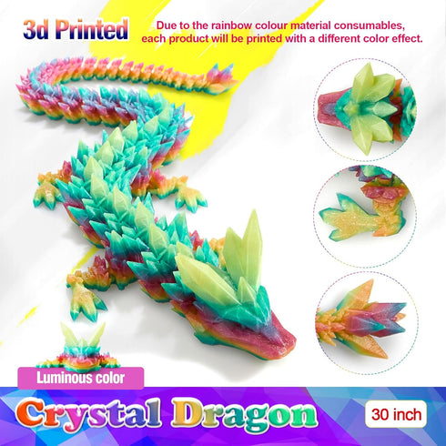 30 inch 3D Dark,3D 3-D 5-7,Desk Large Printed Dragon Glow in the Dragons Figurine Toy,Big Printed Dragon,Surprised Gift