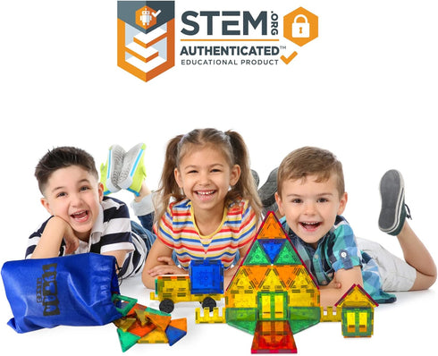 Tytan TILES 220-Piece SUPERSIZED Magnetic Tiles Building Set - 1000s of Creations, Kids’ STEM Toy, Architecture, Ages 3