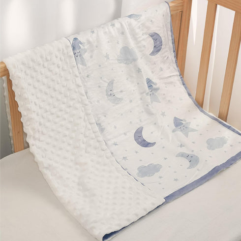 30 40 Inches Star Baby Blanket x for Boys Girls, Toddler Newborn Infant, Soft Plush Receiving Blanket with Dotted Back