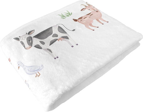 Sweet Jojo Designs Farm Animals Boy or Girl Milestone Blanket Monthly Newborn First Year Growth Mat Baby Shower Memory