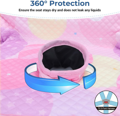 COOLBEBE 2 Pack (Pink,2PC) Car Seat Protector for Potty Training, Dry Waterproof Car Seat Liner Toilet Training