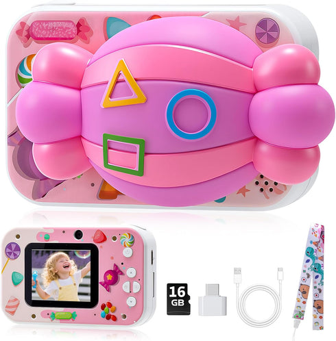 GydEuphranor 3-12 1080P 16GB Kids Digital Camera for Boys and Girls Ages - Selfie Dual Lens Camera with SD Card