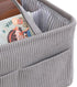Generic Diaper Organizer Basket - Portable Corduroy Large Tote, Nursery Storage Bag For Wipes And Milk Bottle, Ideal