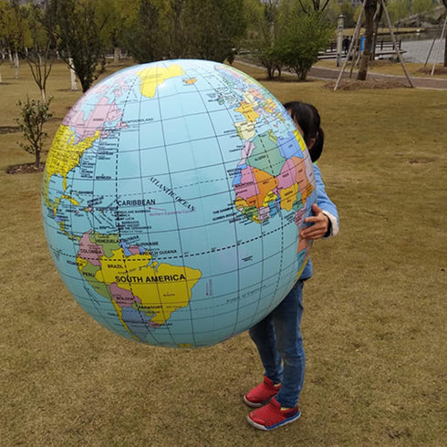 SWR 36 Inch PVC Inflatable World Globe - Educational Toy for Children and Adults