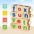 Montessori Learning Toys Gifts for Kids 3-5 Years, Wooden Reading Blocks, Preschool Activities & Flash Card Games