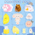 12 Pack Taba Squishy Toys Kit Pcs, Fufu Squishy Include Taba Squishy Paw, Hamster, Chick, Dog, Pig, Banana, Bear