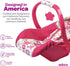 Adora Baby Doll Car Seat - Removable Seat Cover, Machine Washable, Fits Dolls & Plush Animals Up To 20” - Pink Flower
