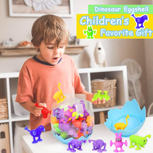 1 2 3 4 5 Toddler Suction Cup Bath Toys, Easter Basket Stuffers Animal Bath Toys for Kids Ages Mold Free Bathtub Window